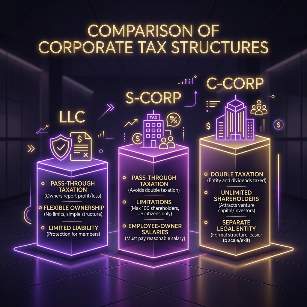 Tax Structuring for Tech Startups: LLC, S-Corp, or C-Corp?